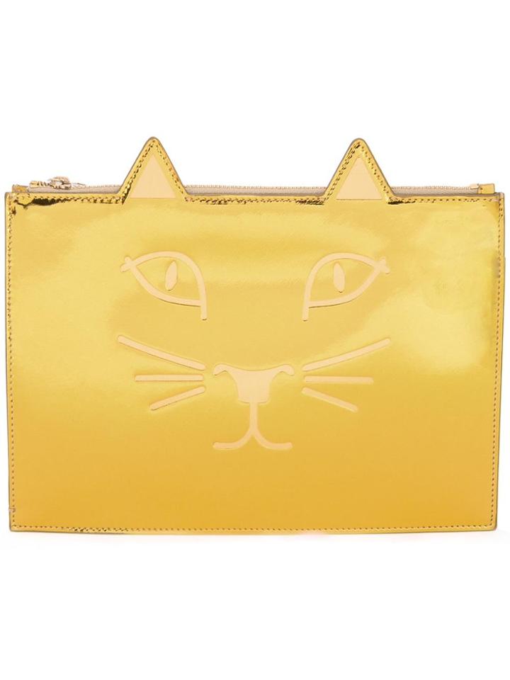 Charlotte Olympia Kitty Clutch - Metallic