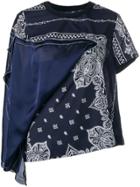 Sacai Sac Ss Cn Top Tee W Shldr Dtl Bndan Prnt - Blue