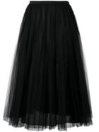 Valentino Tulle A-line Skirt, Women's, Size: 42, Black, Silk/polyamide/spandex/elastane