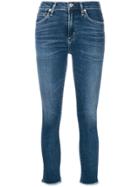 Citizens Of Humanity Frayed Hem Cropped Skinny Jeans - Blue