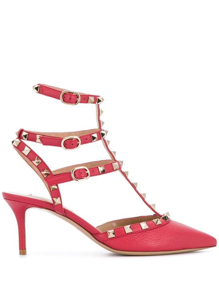Valentino Valentino Garavani 65mm Rockstud Caged Pumps - Red