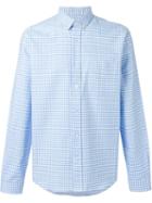Ami Alexandre Mattiussi Gingham Check Shirt, Men's, Size: 41, Blue, Cotton