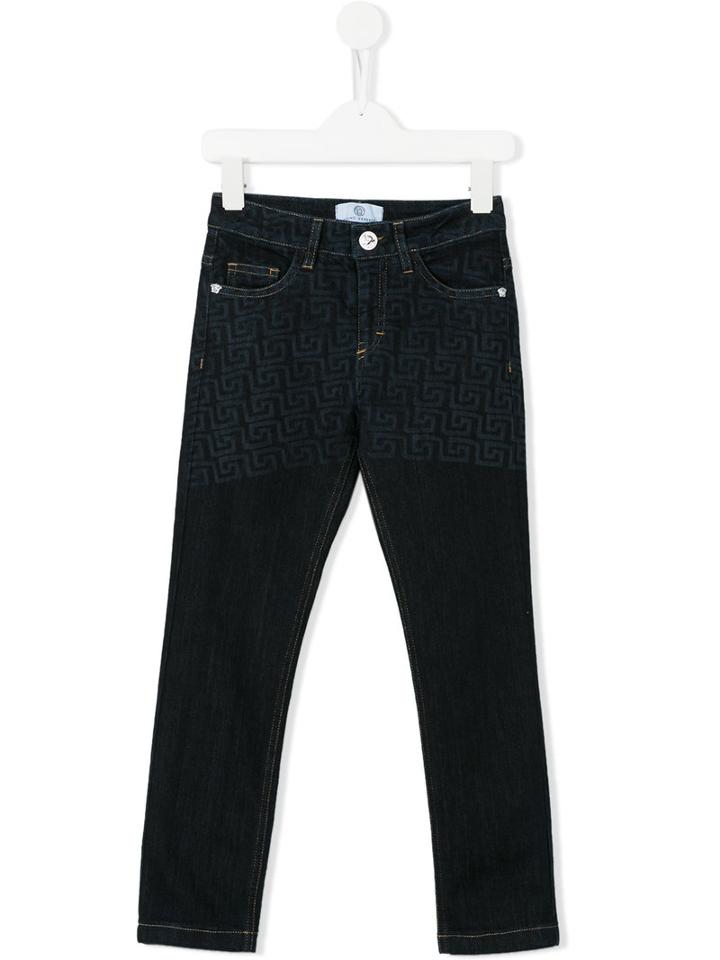 Young Versace - Signature Print Jeans - Kids - Cotton/polyester - 4 Yrs, Blue
