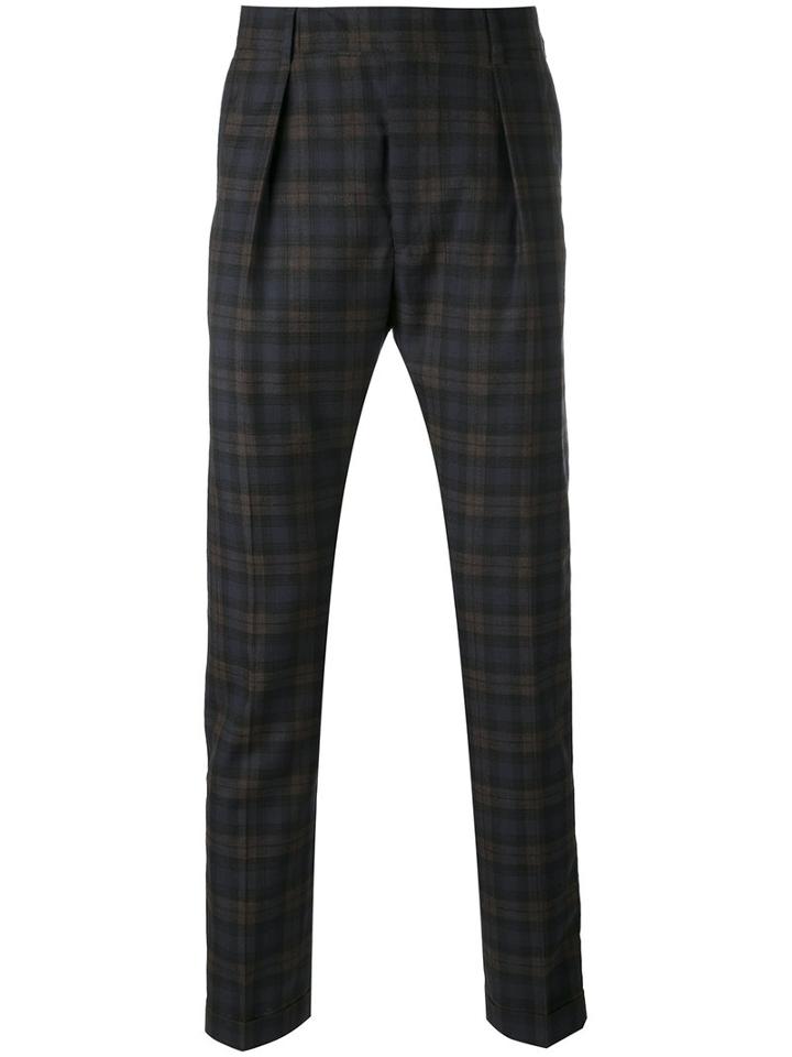 Paul Smith - Plaid Trousers - Men - Silk/cupro/wool - 34, Blue, Silk/cupro/wool