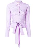 Romeo Gigli Vintage Belted Waist Shirt - Pink & Purple