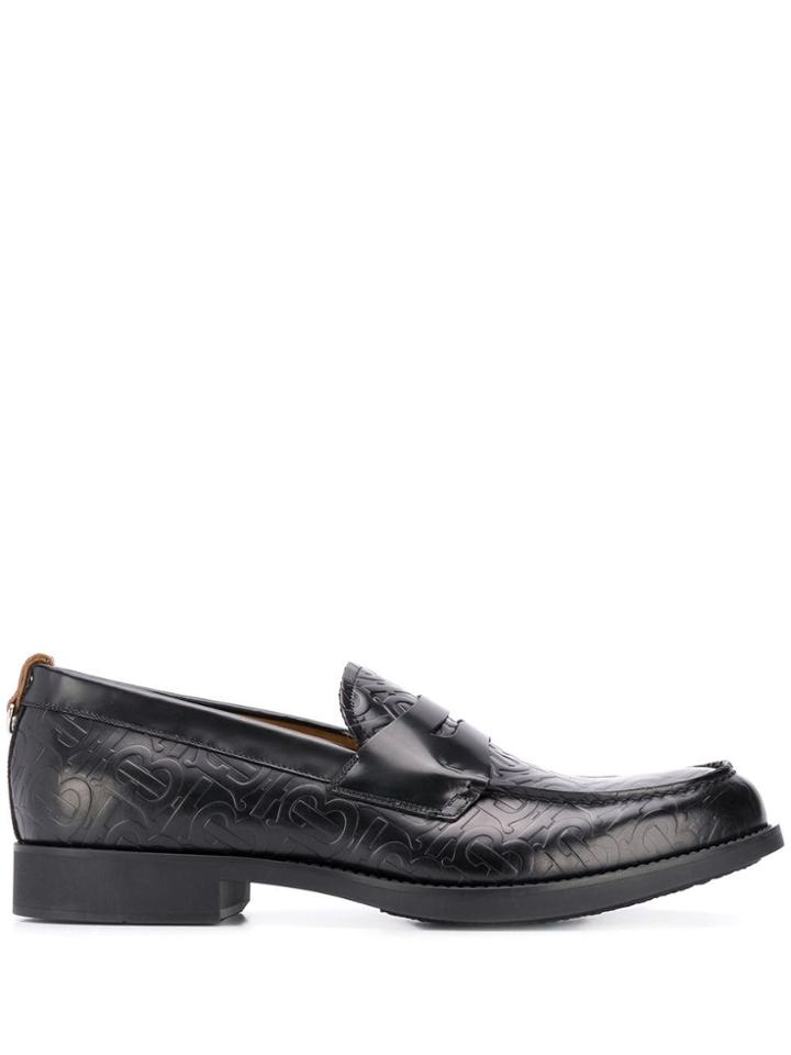 Burberry D-ring Detail Monogram Loafers - Black