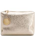 L'autre Chose Logo Print Makeup Bag - Gold