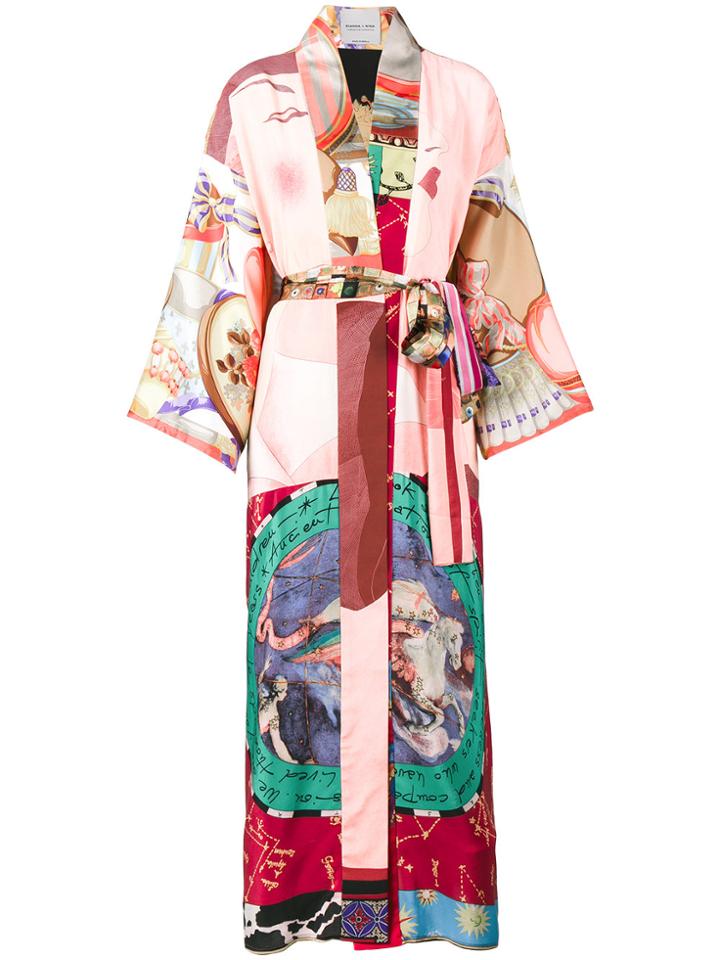 Rianna + Nina Long Multi-printed Kimono Jacket - Multicolour