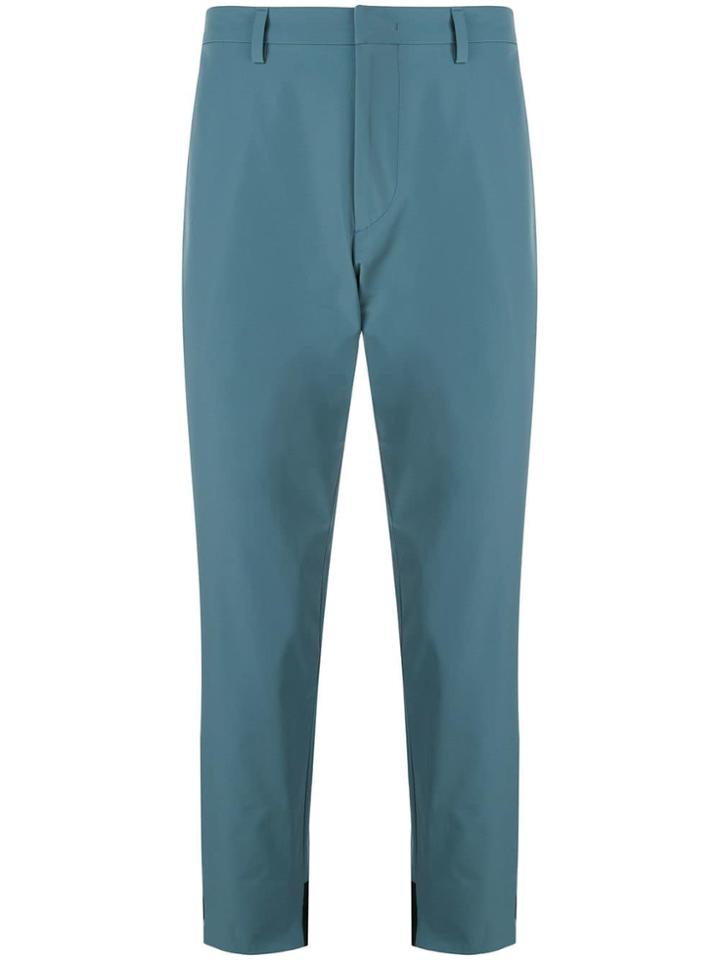 Prada Cropped Techno Stretch Trousers - Blue