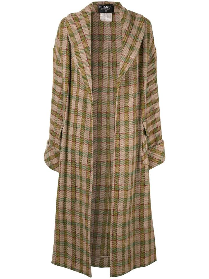 Chanel Pre-owned Long Sleeve Jacket Gown Coat - Brown