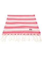 Mc2 Saint Barth Striped Logo Beach Towel - Red