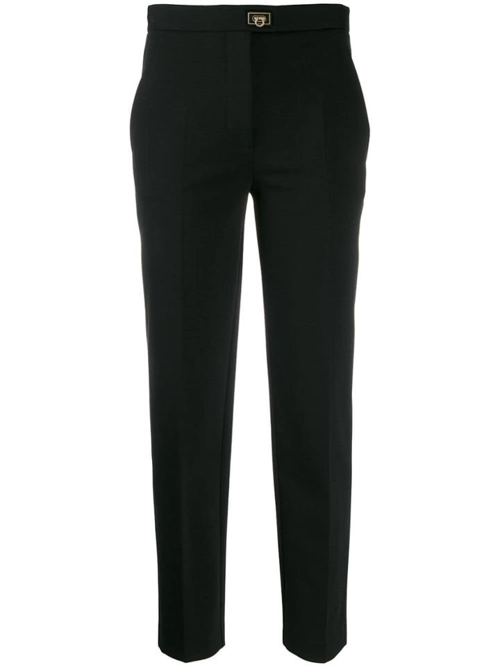 Salvatore Ferragamo Cropped Formal Trousers - Black