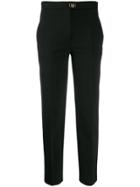 Salvatore Ferragamo Cropped Formal Trousers - Black