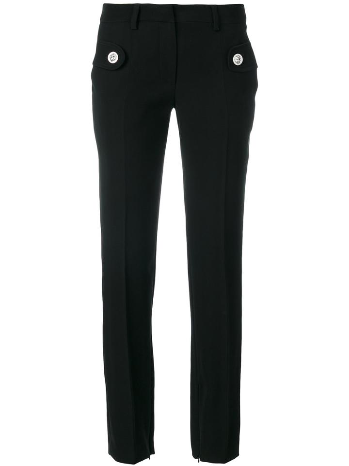 Versus - Straight Trousers With Button Pockets - Women - Cotton/polyester - 38, Black, Cotton/polyester
