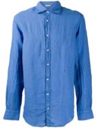 Massimo Alba Crinkle Effect Shirt - Blue
