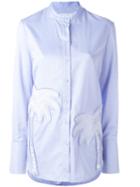 Victoria Victoria Beckham Palm Tree Shirt, Women's, Size: 8, Blue, Cotton/viscose