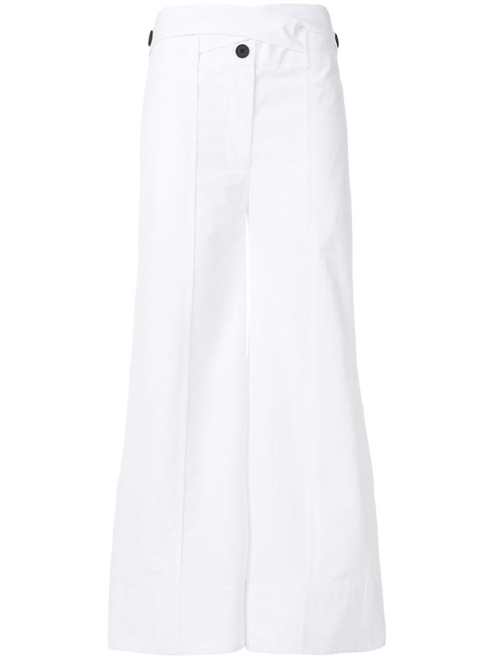 Eudon Choi Crossed Waist Wide Trousers - White