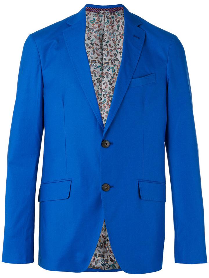 Etro - Minerva Blazer - Men - Silk/cotton/spandex/elastane/cupro - 56, Blue, Silk/cotton/spandex/elastane/cupro