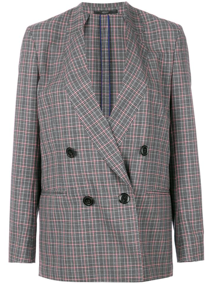 Paul Smith Check Double-breasted Blazer - Grey