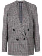 Paul Smith Check Double-breasted Blazer - Grey