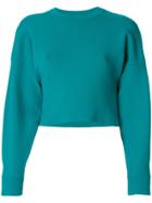 Tibi Jacquard Long Sleeved Pullover - Blue