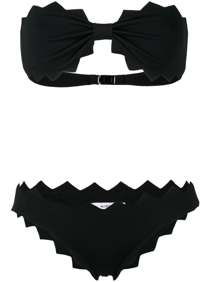 Marysia - Scalloped Bikini - Women - Polyamide/spandex/elastane - S, Black, Polyamide/spandex/elastane