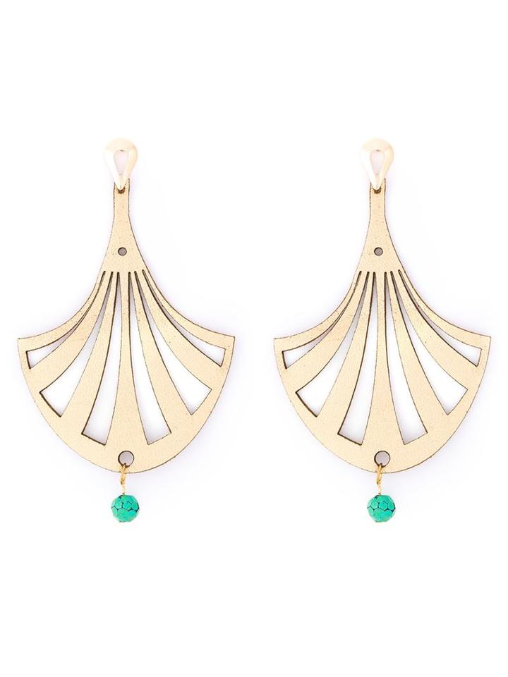 Xaa Leather Earring, Women's, Metallic