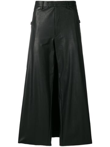 Jean Paul Gaultier Vintage Faux Leather Wide-leg Trousers - Black