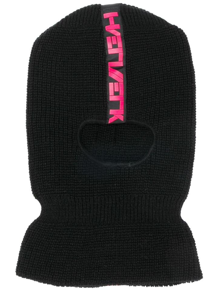 H Rv Rk Face Mask Knitted Beanie - Black