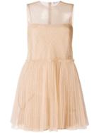Red Valentino Sheer Tulle Mini Dress - Nude & Neutrals