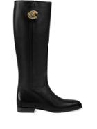 Gucci Tiger Motif Knee-high Boots - Black