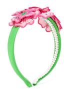 Mi Mi Sol - Floral Embellished Head Band - Kids - Silk/polyester - One Size, Green