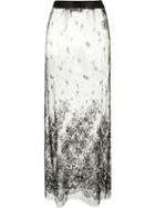 Off-white Lace Detail Skirt, Women's, Size: Medium, Black, Viscose/polyamide/silk