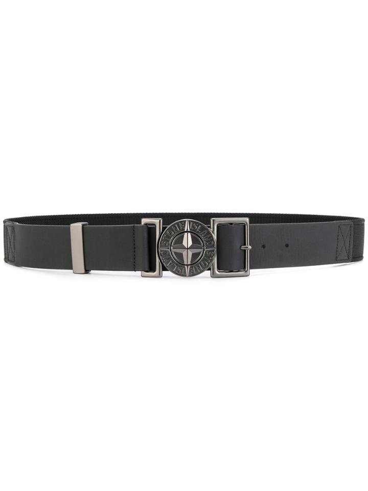 Stone Island Logo Buckle Belt - Black
