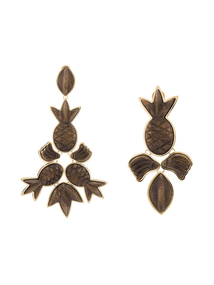 Osklen Osklen X Tarsila Pineapple Charm Drop Earrings - Black