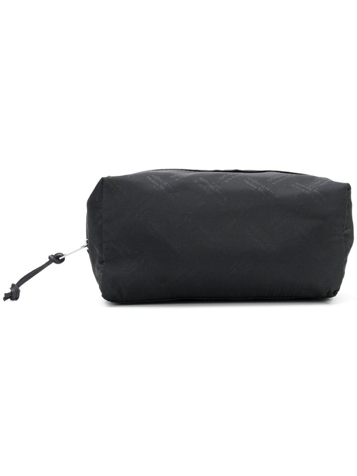 Maison Margiela Logo Print Wash Bag - Black