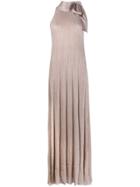 M Missoni Lurex Knit Halterneck Maxi Dress - Neutrals
