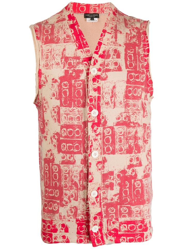 Comme Des Garçons Pre-owned 2007 Lego Print Buttoned Vest - Neutrals