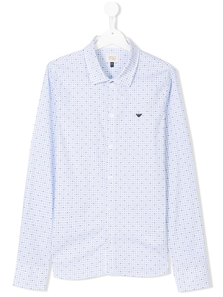 Armani Junior Printed Logo Shirt - Blue