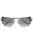 Prada Eyewear Fire Flames Cat Eye Sunglasses - Black