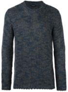 Roberto Collina Knitted Crew Neck Sweater, Men's, Size: 50, Blue, Acrylic/alpaca/merino/nylon