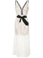 Manning Cartell V-neck Lace Belted Dress - White