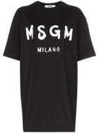 Msgm Logo Print Oversized T-shirt - Black