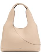 Hogan Elongated Grained Tote Bag - Nude & Neutrals