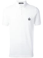 Dolce & Gabbana Embroidered Logo Polo Shirt, Men's, Size: 50, White, Cotton