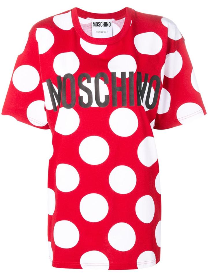 Moschino Polka Dot Logo T-shirt - Red