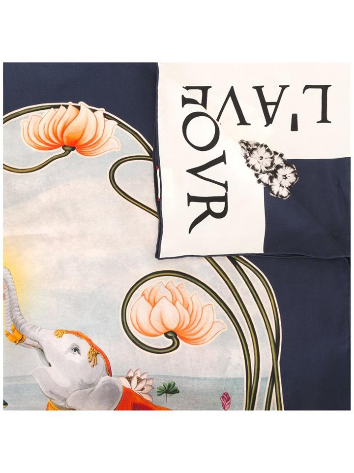 Gucci Elephant Print Square Scarf - Blue