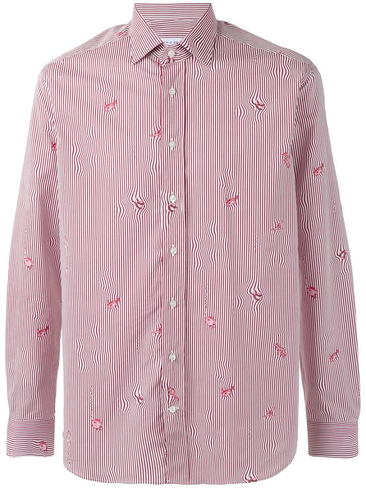 Etro Warrant Shirt, Men's, Size: 44, Red, Cotton