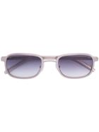 Blyszak Brushed Silver Steel Frame Iii Sunglasses With Smoke Lens -