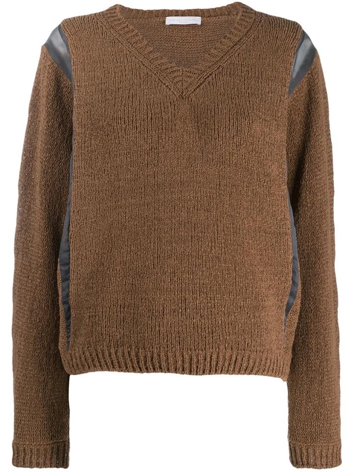 Fabiana Filippi Silk Inserts Jumper - Brown